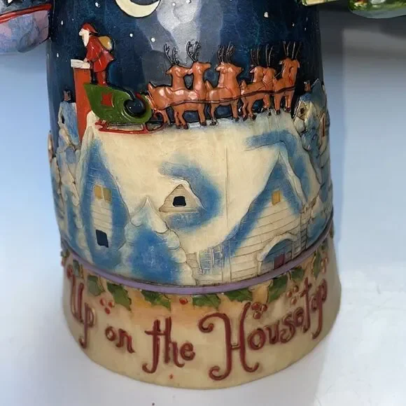 New in Box Jim Shore 2008 Up On The Housetop Santa on Housetop Figurine